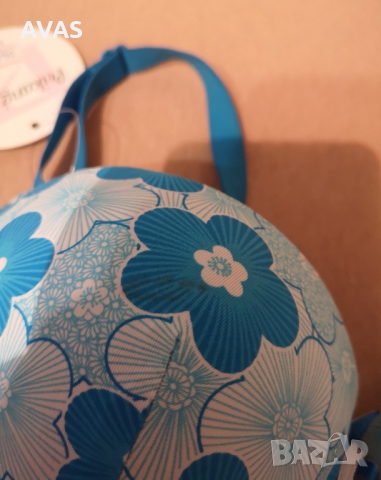 Нов сутиен 34/75B син на цветя push up, снимка 5 - Бельо - 36063110