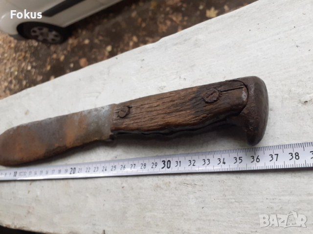 Стар масивен кован военен боен нож мачете ПСВ маркировка, снимка 5 - Антикварни и старинни предмети - 51882076
