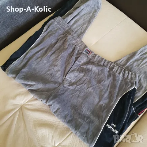 Vintage Rare PHAT FARM LoungeWear Collection Velour Baggy Sweatpants, снимка 2 - Спортни дрехи, екипи - 48021245