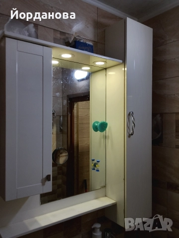 PVC горен шкаф с огледало за баня