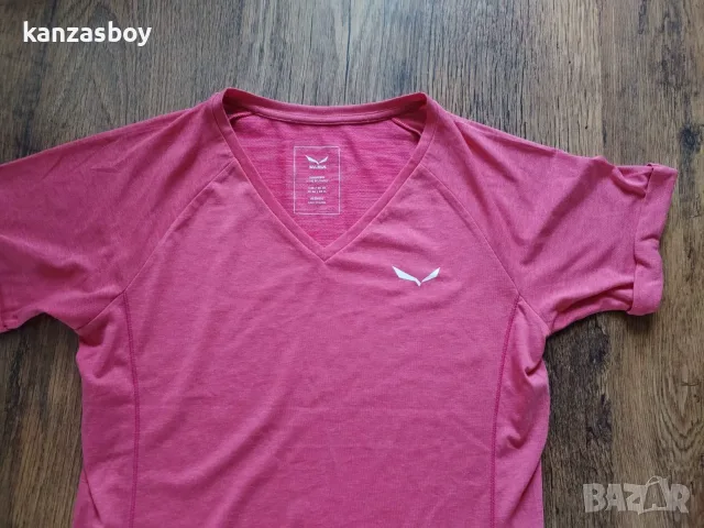 SALEWA PUEZ MEL DRY W V-NECK S/S TEE - страхотна дамска тениска КАТО НОВА ХЛ, снимка 4 - Тениски - 56094857