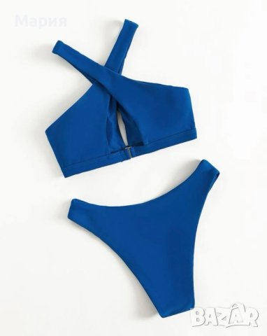 Бански костюм в синьо с кръстосани презрамки, снимка 2 - Бански костюми - 40734706