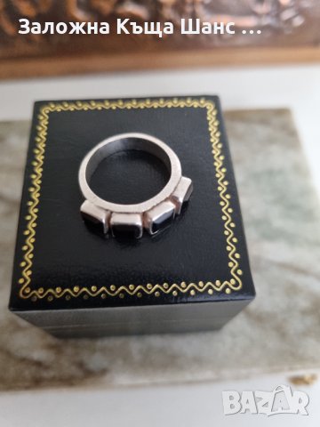 Сребърен пръстен с оникс 925 , снимка 3 - Пръстени - 41743021