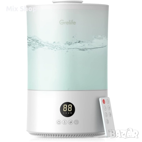 Овлажнител Grelife, Бял, 4L, 30w, 4 скорости