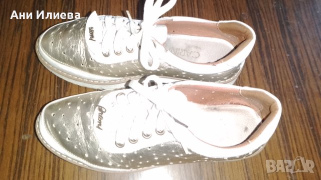 Златни/ златисти спортни обувки естествена кожа , снимка 3 - Дамски ежедневни обувки - 41598417