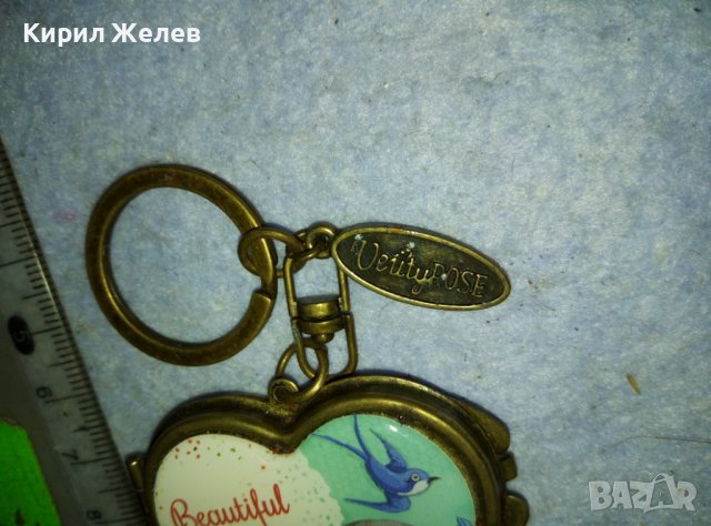 СЪРЦЕВИДНА БРОНЗОВА КУТИЙКА с КАРТИНКА - АРТ ВИСУЛКА за МОМИЧЕШКА ЧАНТА / КЛЮЧОДЪРЖАТЕЛ 38893, снимка 4 - Други ценни предмети - 42087851