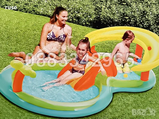 НОВИ! Голям детски басейн с пързалка / Център за игра / 308 литра, снимка 4 - Надуваеми играчки - 49073905