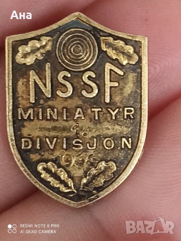 норвежка военна сребърна значка с позлата , снимка 3 - Антикварни и старинни предмети - 42176002