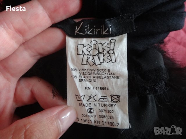 Черна блуза с поло яка и харбали Kikiriki топ, снимка 6 - Тениски - 41834905