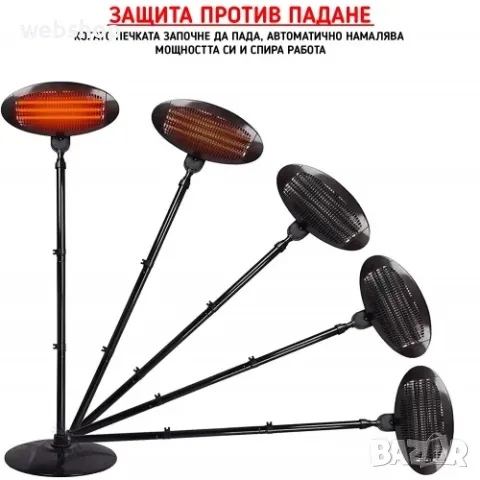 Висока кварцова печка за външно отопление Висока кварцова печка за външно отопление, снимка 2 - Отоплителни печки - 47349108