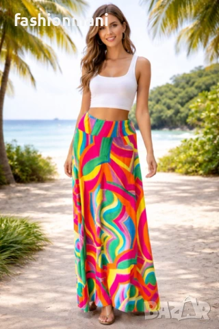 Дълга разкроена пола - код 1185