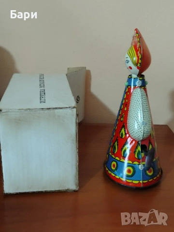 Тенекиена механична играчка АЛЕНУШКА /МОСКВА 80 СССР, снимка 5 - Колекции - 53139981