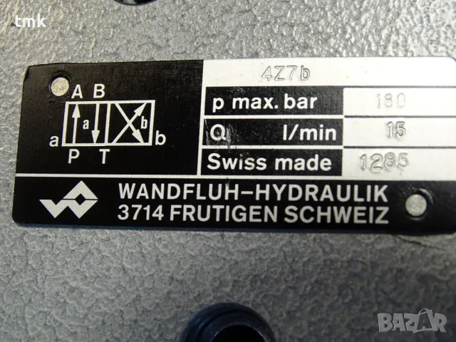 Хидравличен разпределител WANDFLUH-HYDRAULIK 4Z7b 24VDC hydraulik control valve, снимка 6 - Резервни части за машини - 48691091