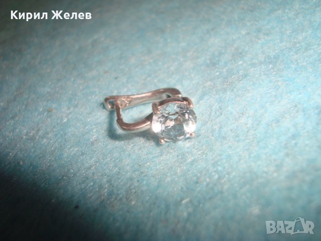 СТАРА СРЕБЪРНА ОБЕЦА - АНГЛИЯ ВИНТИДЖ АРТ ДЕКО БИЖУ с ФАСЕТИРАН СИН ЦИРКОН 25711, снимка 11 - Обеци - 35736250