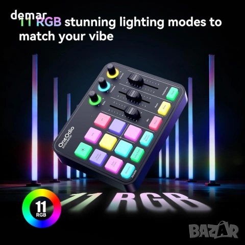 OneOdio Solocaster Геймърски аудио миксер - 5-канален интерфейс, снимка 9 - Ресийвъри, усилватели, смесителни пултове - 53424820