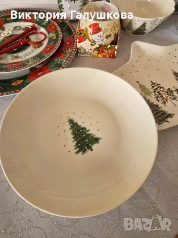 Коледен комплект за маса, снимка 5 - Декорация за дома - 52810077