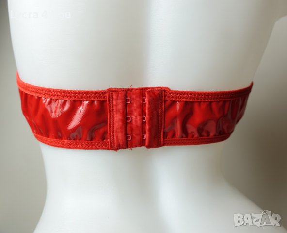 S размер (75 B гръдна обиколка) червено лачено бюстие/топ с чокър, снимка 9 - Корсети, бюстиета, топове - 41846921