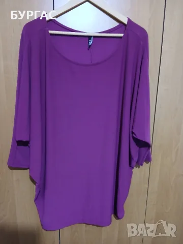 3-4xl Цикламена туника с прилеп ръкав напълно запазена, снимка 2 - Туники - 56057454