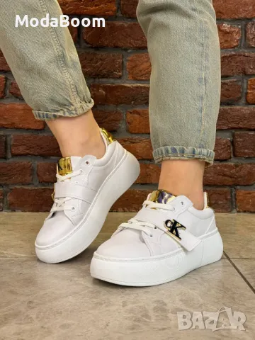 Calvin Klein бели дамски маратонки , снимка 4 - Маратонки - 48464975