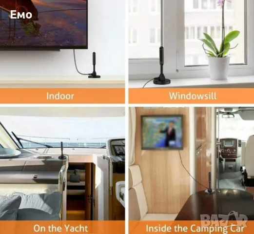 Стайна антена магнит за цифрова и аналогова телевизия, вграден усилвател - Гаранция 12 месеца , снимка 4 - Приемници и антени - 48523815