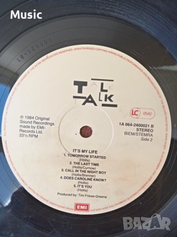 ✅ПОДАРЯВАМ! Talk Talk – It's My Life голяма грамофонна плоча , снимка 1 - Грамофонни плочи - 38814500