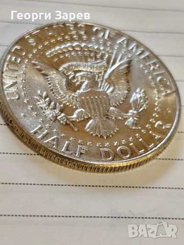 Сребърна монета 1/2 долар 1964 год" Кенеди", тегло 12.50 гр, проба 900/1000, снимка 4 - Нумизматика и бонистика - 52436388