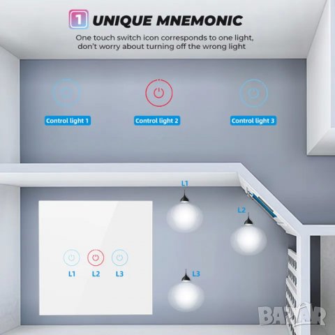 Сензорен ключ за осветление с 2 бутона, снимка 4 - Други - 39687353