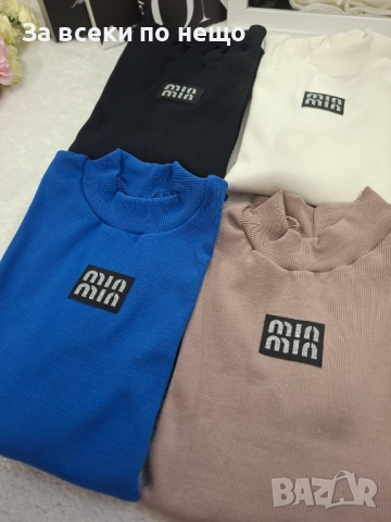 Miu Miu Дамска Блуза С Къс Ръкав Рипс Миу Миу Код BS-117, снимка 3 - Тениски - 52371289