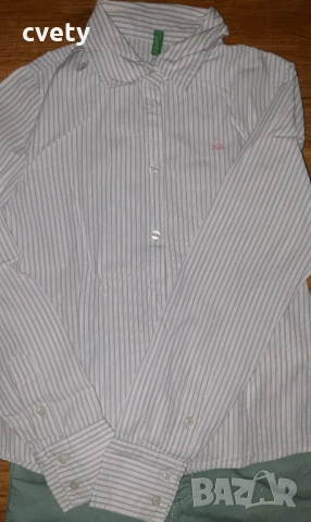 Дънки ZARA и риза Benetton за ръст 140 , снимка 7 - Детски панталони и дънки - 52101186