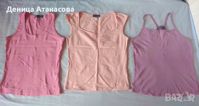 Блузки и потници, ризи с къс и дълъг ръкав, черно сатенено и дънкено бюстие размер М