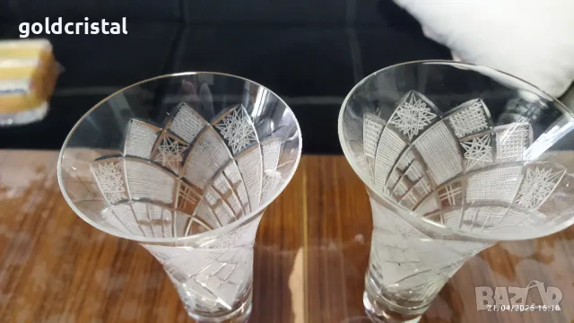 кристални сватбени чаши , снимка 6 - Сватбени аксесоари - 50104671