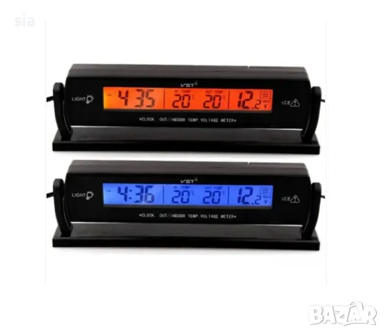 Термометър , Волтметър и Часовник за кола 3 в 1, VST
