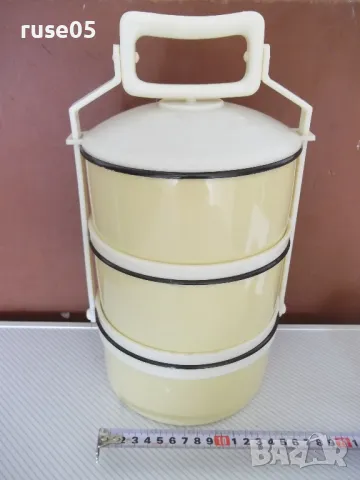 Комплект от 3 бр. канчета емайлирани за храна от соца