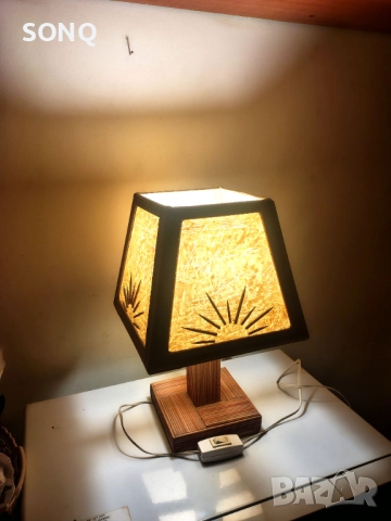 Интересна Стара Дървена Настолна Лампа, снимка 5 - Антикварни и старинни предмети - 52961030