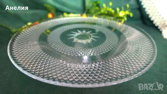 Тортиера оловен кристал , снимка 2 - Чинии - 51232978