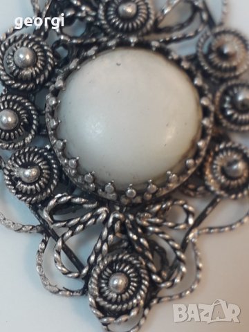 Сребърен медальон филигран, снимка 4 - Колиета, медальони, синджири - 39053401