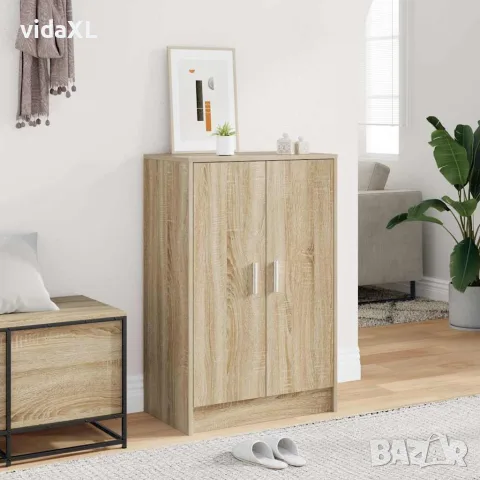vidaXL Шкаф за обувки, дъб сонома, 60x35x92 см, инженерно дърво, снимка 2 - Шкафове - 56147872