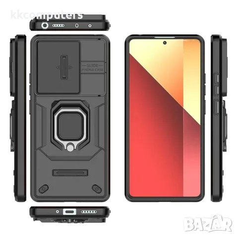 За Xiaomi Redmi Note 14S 4G Удароустойчив PC TPU Калъф с Въртяща Стойка, Капаче за Камерата и Скрийн, снимка 8 - Калъфи, кейсове - 56164672