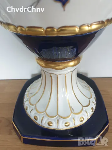 Royal Dux Bohemia 63см-5кг/Роял Дюкс Бохемия голяма стара порцеланова ваза с дръжки, снимка 3 - Вази - 55970197