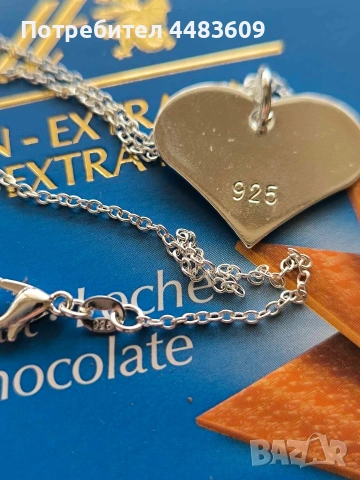 Сребърно колие " Сърце " , снимка 4 - Колиета, медальони, синджири - 53442939