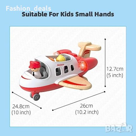 Нова дървена Играчка самолет за деца звук и светлина аеронавтика подарък, снимка 2 - Образователни игри - 42003052