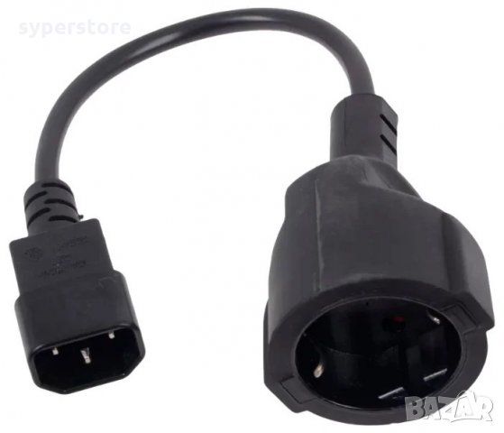 Захранващ Кабел за Компютър 16A-3 пина 0.2м VCom SS00135 Shuko-IES320 C14 PC Power cable, снимка 1 - Кабели и адаптери - 34324543