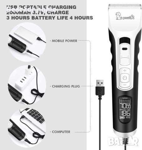 Акумулаторна машинка за подстригване на домашни, снимка 5 - Други стоки за животни - 41781866