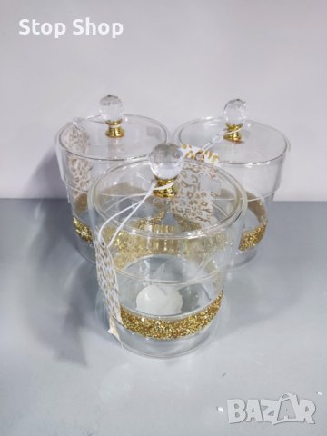 Буркани стъклени с декорация , снимка 2 - Декорация за дома - 44353295