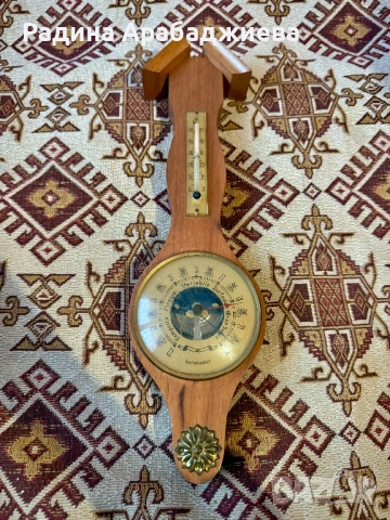 Ретро метеорологична станция Baromaster – Барометър и Термометър (Масивно дърво)
