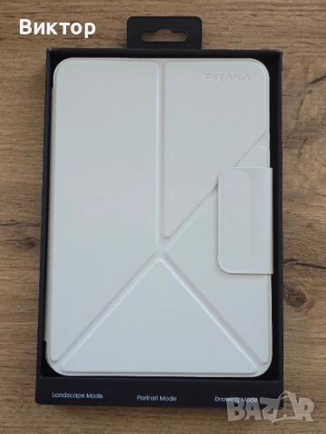 Бял Kaлъф Pitaka MagEZ Folio 2 калъф за iPad Mini 6/iPad mini (A17 Pro) с място за писалка, снимка 2 - Калъфи, кейсове - 51354091