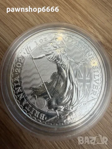 Сребърна инвестиционна монета „Британия“ 2021 (1 oz / 31.1 г, чисто сребро 999)