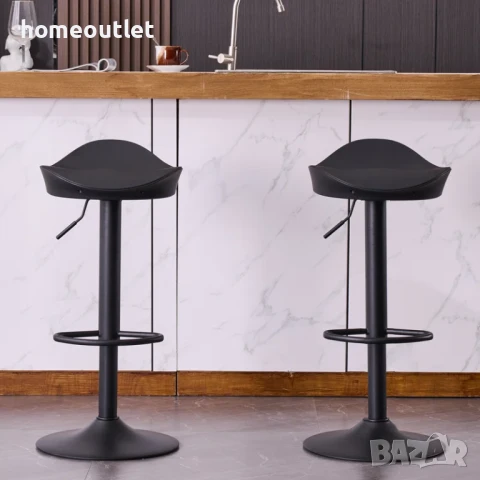 Бар стол с интересен дизайн, регулируема височина, к-кт от 2бр YOUNIKE EUYY102-ALL-1919PBK, снимка 2 - Столове - 50777569