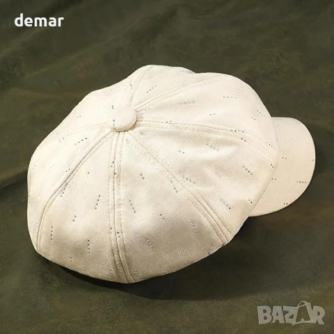 MESU Шапка за жени, барета, винтидж шапка с козирка, кафява, снимка 4 - Шапки - 52722279