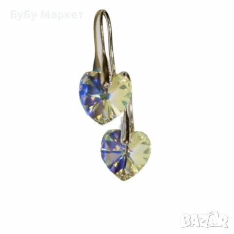 Обеци с кристал Сърце, снимка 5 - Обеци - 48609979